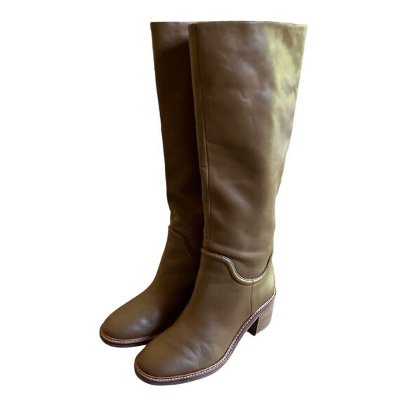 NEW $650 VINCE Fabian Leather Knee High Boots “Ginger” Brown NWOB US 6.5M - Picture 14 of 16